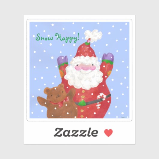 Santa en Teddy Sticker (Vel)