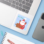 Santa en Teddy Sticker (Laptop met iPhone)