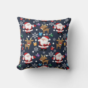 Santa en zijn favoriete rendierpatroon kussen