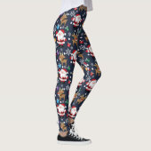 Santa en zijn favoriete rendierpatroon leggings (Rechts)