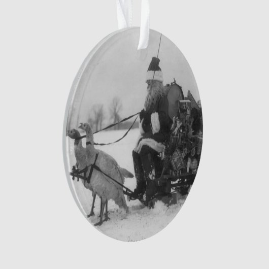 Santa en Zijne renrendiervis Ornament (voorkant)