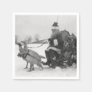 Santa en Zijne renrendiervis Servet