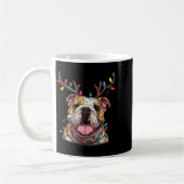Santa English Bulldog Reindeer Light Christmas Koffiemok (Links)