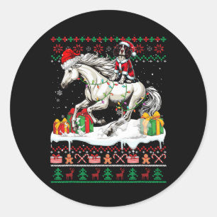 Santa English Springer Spaniel Rijpaard Xmas S Ronde Sticker