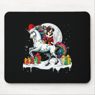 Santa Entlebucher Mountain Riding Unicorn Kerstmis Muismat