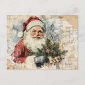 Santa Ephemera decoupage kerstvakantie Briefkaart (Voorkant)