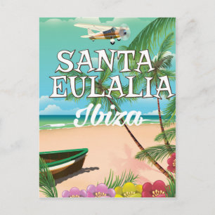 Santa Eulalia Ibiza vintage reisposter Briefkaart