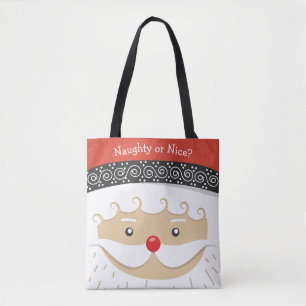 Santa Face Design Canvas tas