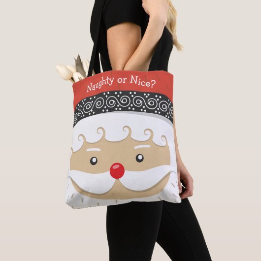 Santa Face Design Canvas tas (Dichtbij)