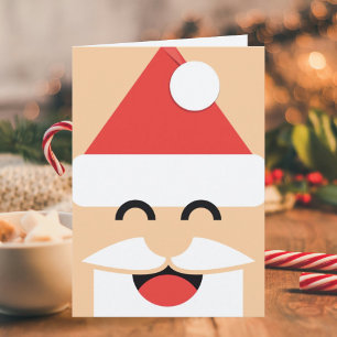 Santa Face gevouwen kerst Kaart