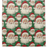 Santa Face Green Douchegordijn (Voorkant)