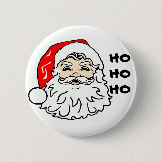 Santa face, HOHOHO Ronde Button 5,7 Cm (Voorkant)