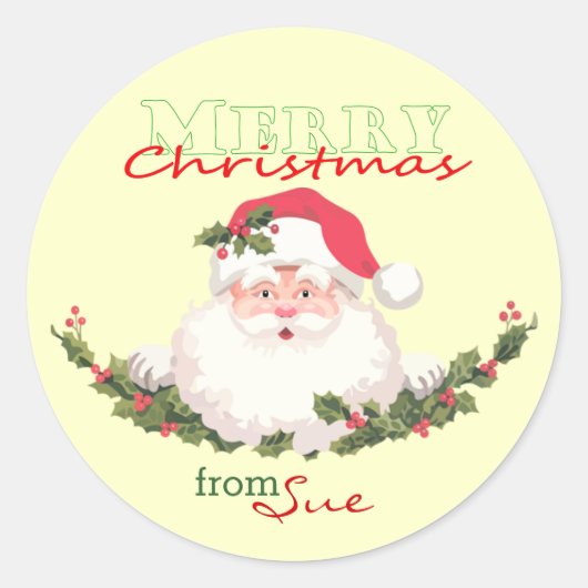 Santa Face kerstcadeau Stickers (Voorkant)