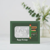 Santa Face Kerstfeestdag Foto Briefkaart (Staand voorkant)