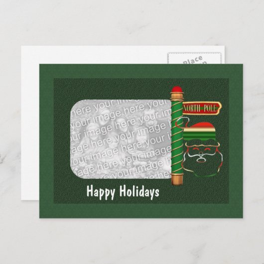 Santa Face Kerstfeestdag Foto Briefkaart (Voorkant / Achterkant)