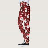 Santa Face Kerstmis Ho Ho Pattern Leggings (Links)