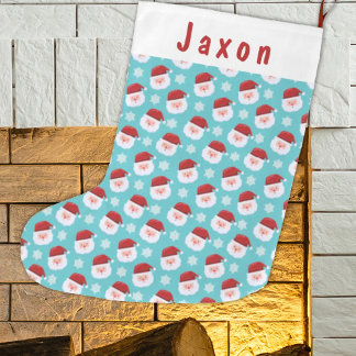 Santa Face Kinder Persoonlijke naam Grote Kerstsok