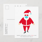 Santa Face Mask Merry Kerstgrappny Feestdagenkaart (Voorkant / Achterkant)