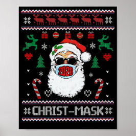 Santa Face Mask Ugly kerstSweater 2020 Family Poster