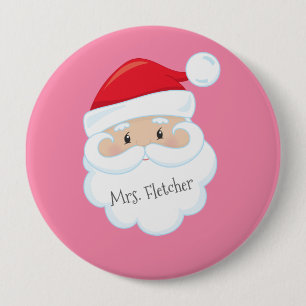 Santa Face-naam op baard Ronde Button 4,0 Cm