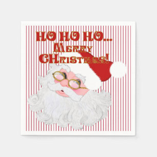 Santa Face Red Stripes-PAPER PARTY NAPKINS Servetten