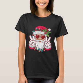 Santa Face Retro Sungles Christmas Xmas Men Women  T-shirt