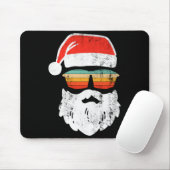 Santa Face Retro Sungles Christmas Xmas Muismat (Met muis)