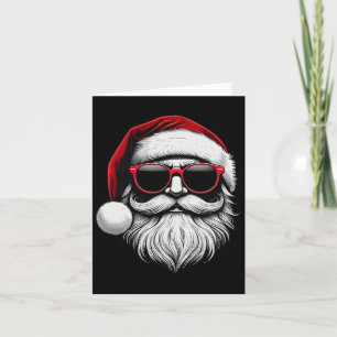 Santa Face Retro Zonnebril Kerstmis Kaart