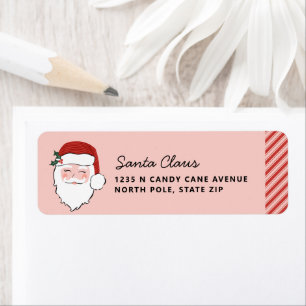 Santa Face   Roze en rood Etiket