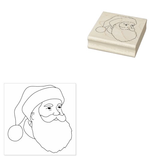 Santa Face Rubberstempel (Gestempeld)