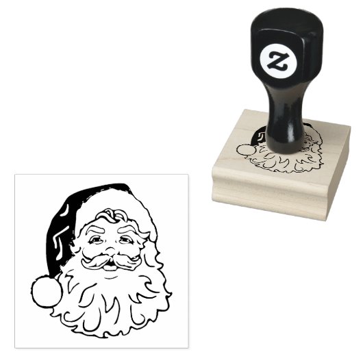 Santa Face Rubberstempel (Gestempeld)