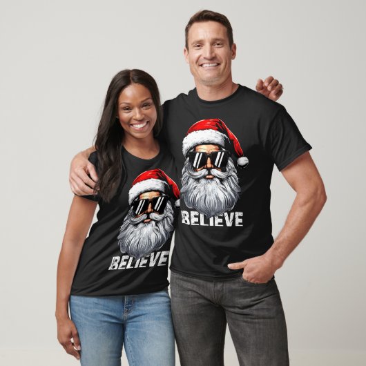 Santa Face Sungles Believe Christmas Shirts For Bo (Unisex)