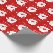 Santa Face - witte tekst. Cadeaupapier (Hoek)