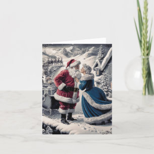 Santa faisant ses adieux à Mme Claus - Carte vierg