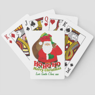 Santa Father Christmas named gift playing cards Speelkaarten