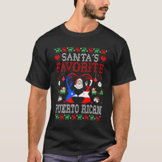 Santa Favoriet Puerto Ricaans Kerstcadeau Lelijk S T-shirt