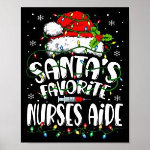 Santa Favoriete Verpleegkundigen Aide Christmas Nu Poster