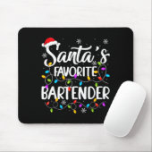 Santa Favorite Bartender Christmas Lights Funny Xm Muismat (Met muis)