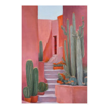 Santa Fe Cacti Boho Poster