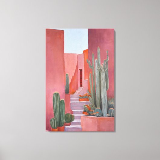Santa Fe Cacti Boho Poster Canvas Afdruk (Voorkant)