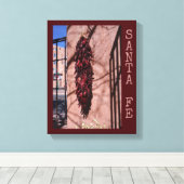 Santa Fe Chili Ristra met Shadows Canvas Print (Insitu (Houten vloer))