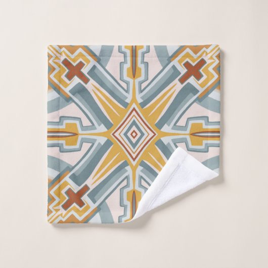 Santa Fe Geometric Tegel Pattern Bad Handdoek (Wasdoekje)