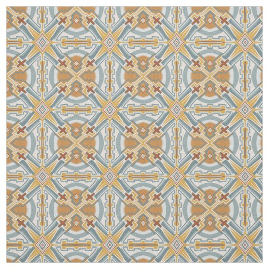 Santa Fe Geometric Tegel Pattern Stof (Swatch)