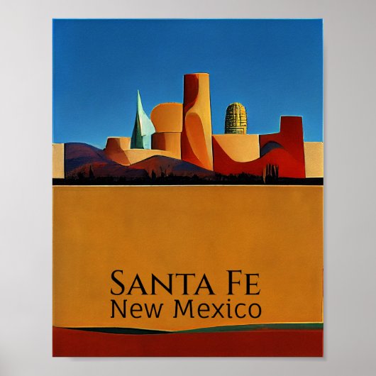 Santa Fe Minimalist Abstract Poster (Voorkant)