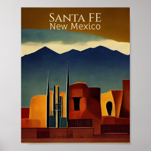 Santa Fe minimalistische Abstracte kunst Poster