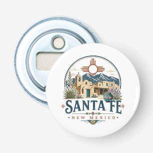 Santa Fe New Mexico Adobe-architectuur Zuidwesten Button Flesopener