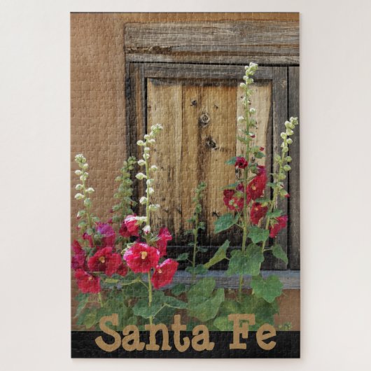 Santa Fe New Mexico Adobe, Holly Hocks & Window Legpuzzel (Verticaal)