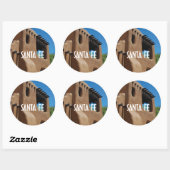 Santa Fe New Mexico Adobe Ronde Sticker (Vel)