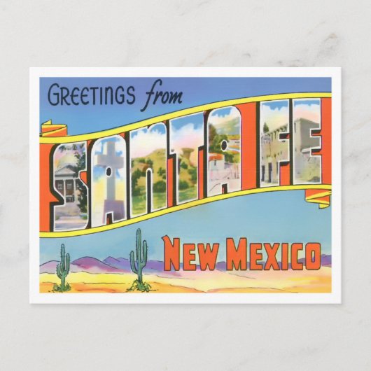 Santa Fe, New Mexico  Big Letters Briefkaart (Voorkant)