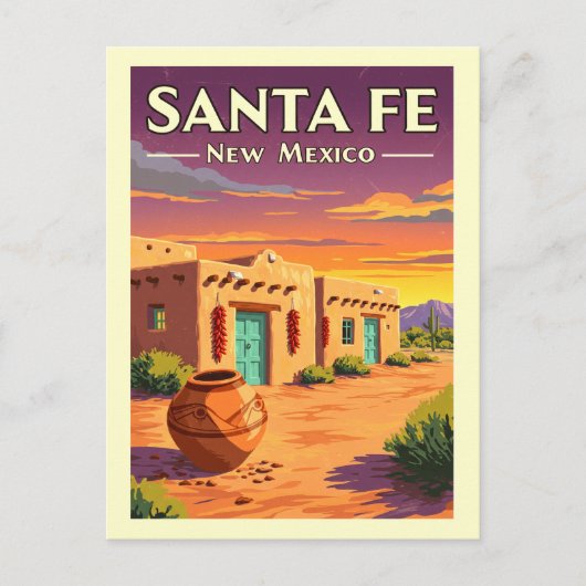 Santa Fe New Mexico Briefkaart (Voorkant)